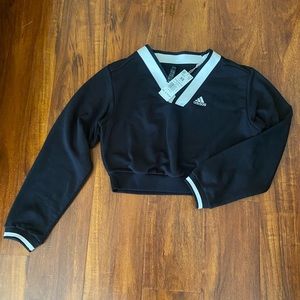 Adidas V Neck Sweater Crop Top